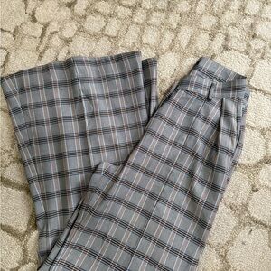 For Love And Lemons Gray and Brown Plaid Trousers